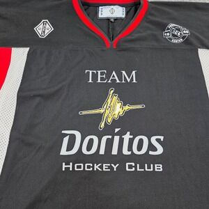 Tackla Doritos Hockey Club Jersey Black Red White Mens XL Team Ferguson Center